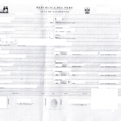 Geburtsurkunde Peru