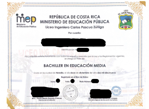 Bachiller en Educación Media Costa Rica