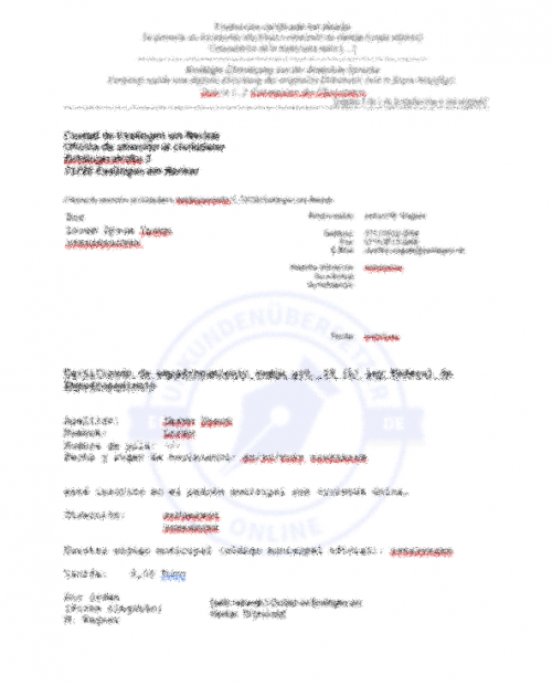 Meldebescheinigung Esslingen