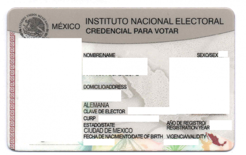 Credencial para votar - Wahlausweis Mexiko