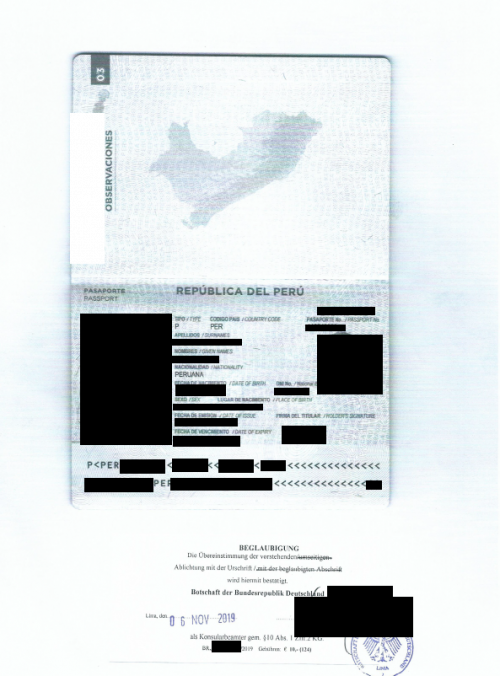 Reisepass Peru