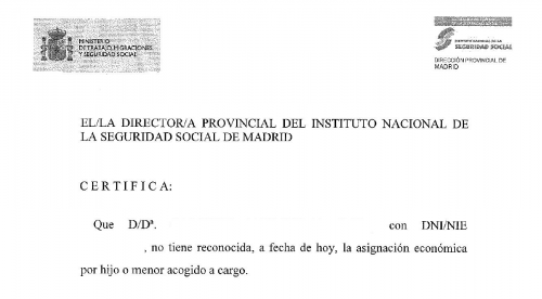 Negativbescheinigung Familienleistungen Spanien