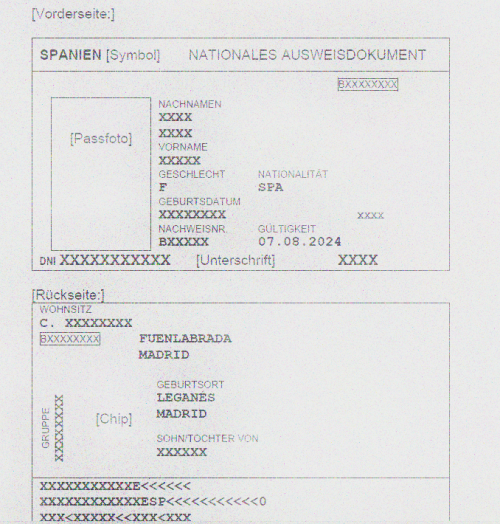 DNI Spanien aus 2024