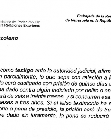 Código Penal Venezolano Capítulo IV del falso testimonio