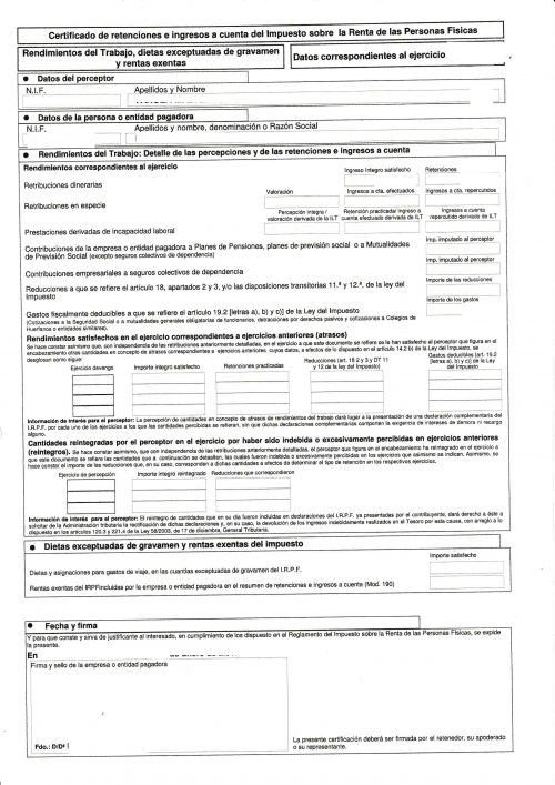 Certificado de retenciones e ingresos a cuenta del IRPF