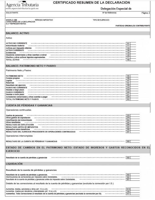 CERTIFICADO RESUMEN DE LA DECLARACIÓNI.S.S./I.R. NO RESIDENTES (Establecimiento Permanente)