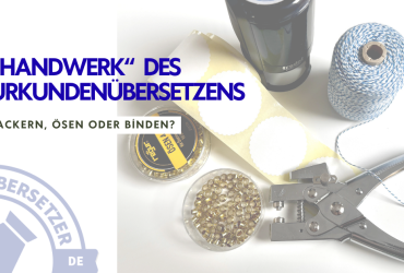 Urkunden binden, tackern, ösen