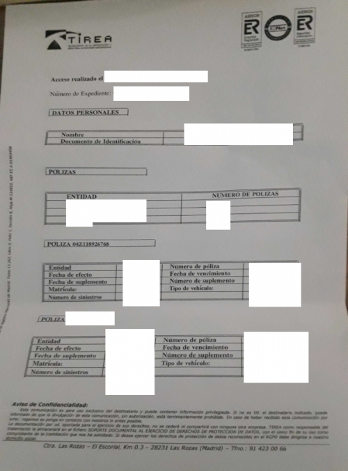 Versicherungsbescheinigung KFZ-Versicherung TIREA