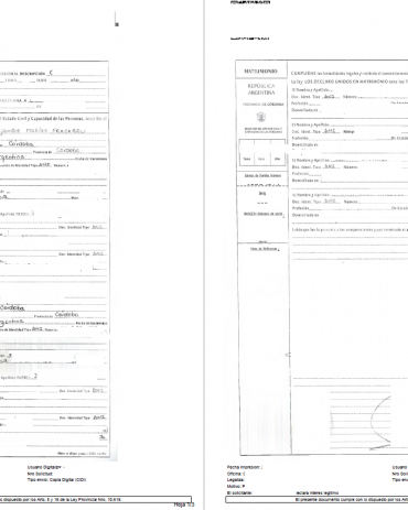 Eheurkunde Córdoba (ARG)