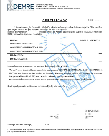 Pruebas de acceso a la Universidad Chile